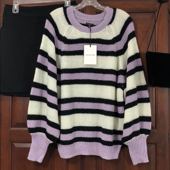 Who What Wear Sweaters - HP🏆New! Orchid Petal Charlie Stripe Lite Sweater